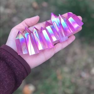 ONE Rose Pink Aura Quartz Crystal Tower • OOAK Stone Specimen